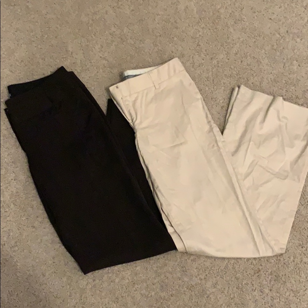2 Pair Express Editor Dress Pants 4 Brown Tan